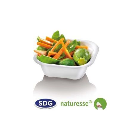 Barquette Carrée Pulpe de Cellulose Biodégradable 230 à 340 ml - SDG - Lot de 500