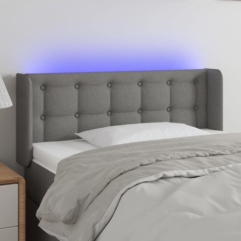 Tête de lit à LED - Design industriel - Pour Lit adulte - Gris foncé 83x16x78/88 cm Tissu Chic-874770 (1/5)