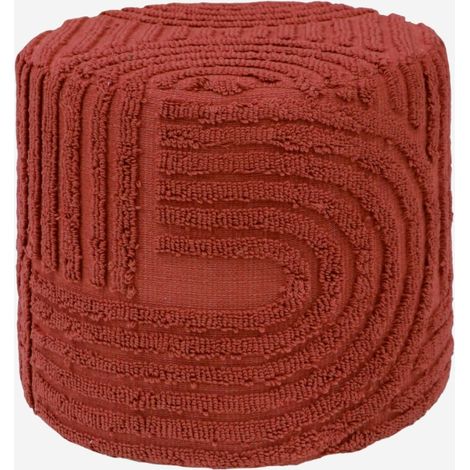 Pouf rotondo in bouclé testurizzato (1/5)