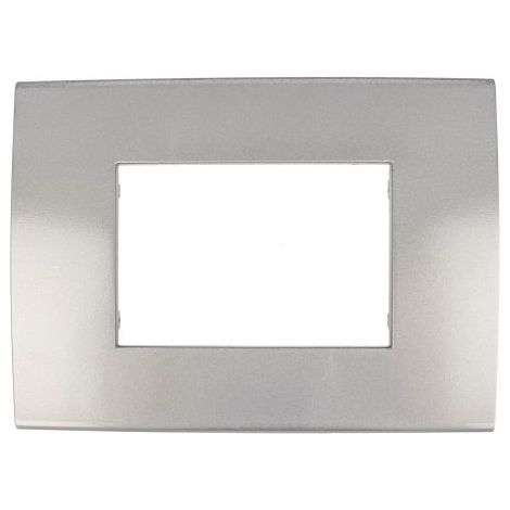Placca Confort 503 3M Moduli Silver Argento Compatibile Vimar Arke' SD98003-7 (1/3)