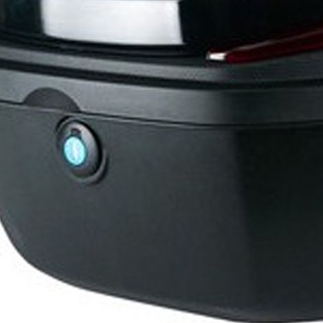 Coffre arrière pour véhicules électriques, grande capacité, surface lisse, coloris bicolore, gris. Compatible avec motos et véhicules électriques. (1/5)