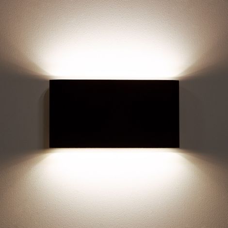 LED-Wandleuchte Aussen 12W Doppelseitige Beleuchtung Rechteckig Schwarz Luming 2700K Warmweiß (1/5)