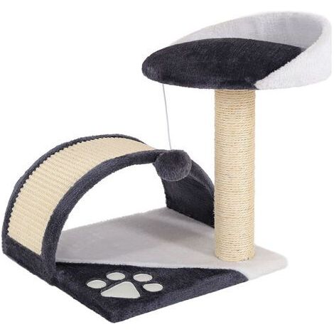 lionto Kratzbaum Kletterbaum Katzenkratzbaum Höhe 43 cm grau/weiß (1/5)