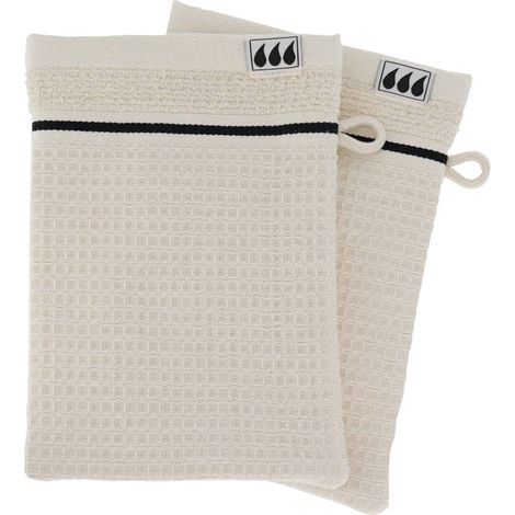 Set di 2 flanelle 15x21cm 100% cotone a nido d'ape - beige - Tendance (1/2)