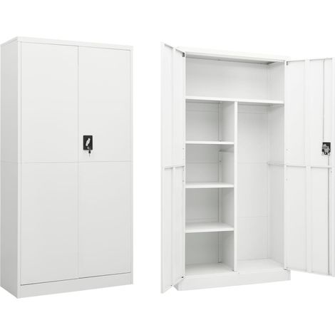 Armoire à casiers, Vestiaire Métallique, Meuble de rangement Blanc 90x40x180 cm Acier HYB11453 (1/5)