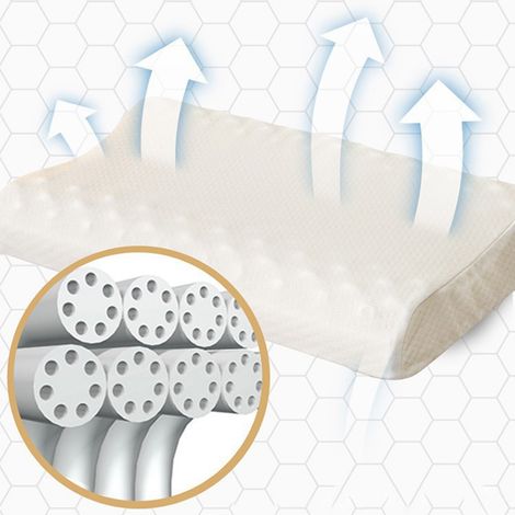 Oreiller en latex, oreiller de soutien cervical, noyau d'oreiller, oreiller en latex cadeau, 1 pièce (1/4)