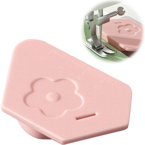 Geeignete magnetische Saumhilfe für Nähmaschinen, magnetische Nähführung, rutschfestes Nählineal, magnetische Stoffführung, Nähzubehör (Rosa)