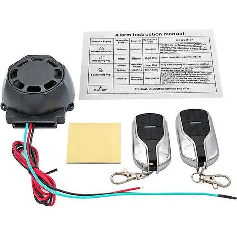 Sistema de alarma para motos, scooters y motocicletas. Protección antirrobo. Sistema de seguridad de alarma para motocicletas de 12 V con doble control remoto. (1/5)