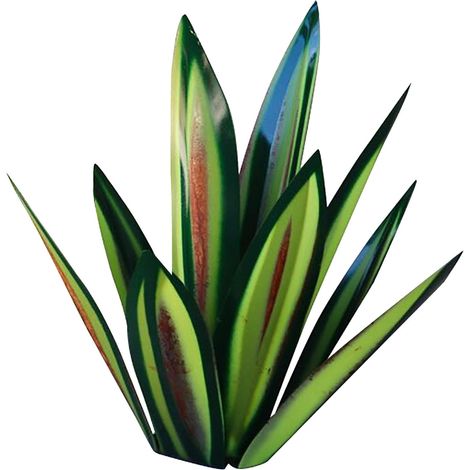 Plante Artificielle Agave - Sculpture Décorative Extérieure en Fer - Hauteur 27 cm - Pour Jardin Cour Arrière Terrasse Intérieur - 1 Pièce (1/3)