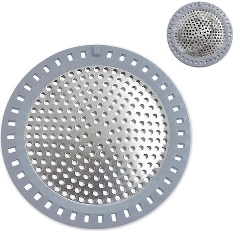 1 Filtre Cheveux Douche 12cm, Acier Inoxydable, Bord Souple, Protection Drain Salle De Bain (1/5)