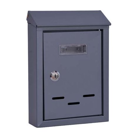 CASSETTA POSTA TRADIZIONE + CILINDRO MINI • ACCIAIO VERN GRIGIO 175X50 H 260