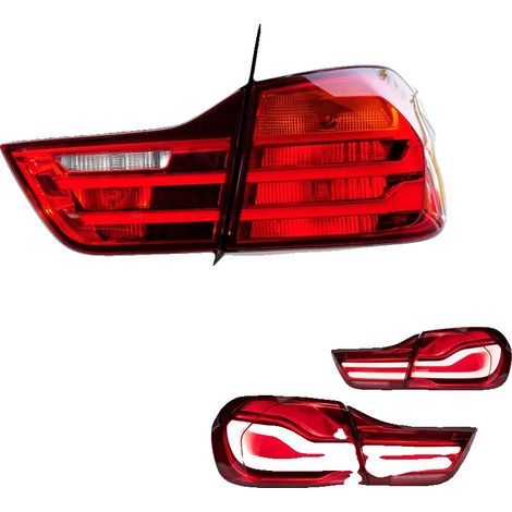 Conjunto de luces traseras, compatible con BMW Serie 4, diseño LED, construcción de polipropileno duradero, color rojo. (1/2)
