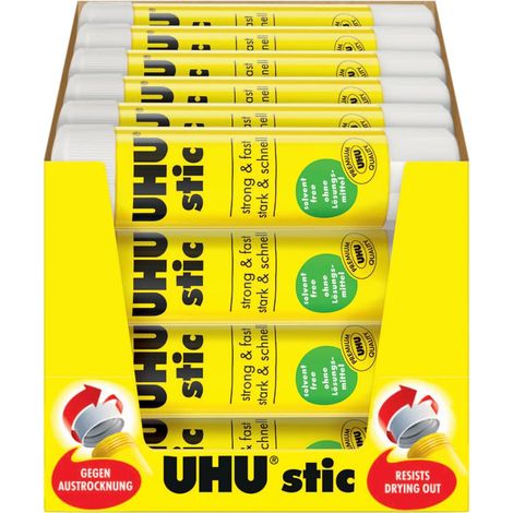 UHU Stic standard, colla per bambini, sicura da usare per i lavoretti, adatta per la scuola, l'ufficio, l'università, 24 x 8.2g (1/4)