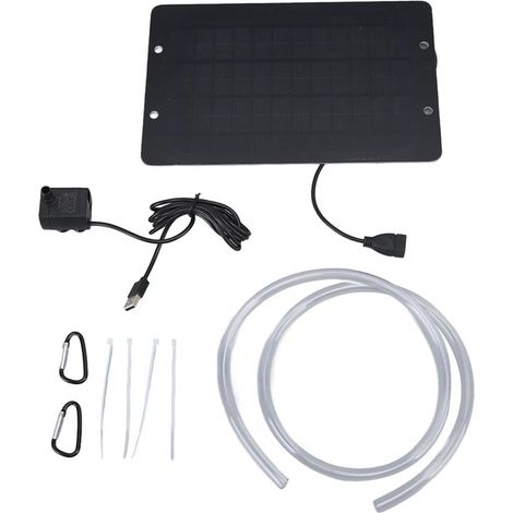 Dailygoods – Solarbetriebener Solarbrunnen – Vogeltränkebrunnen – Wasserpumpe – USB-Anschluss – 6 V, 10 W – Geeignet für Terrasse und Garten (1/5)