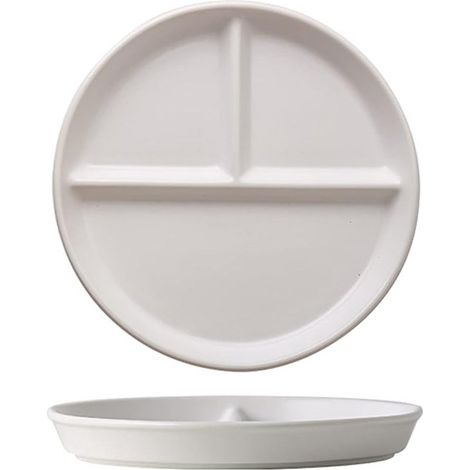 Platos redondos de porcelana para postre con 3 compartimentos para una presentación elegante (1/5)