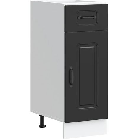 Mueble de cocina de diseño moderno de 30 x 46 x 81,5 cm gran capacidad de almacenamiento patas ajustables madera de ingeniería negra 020049881 (1/5)