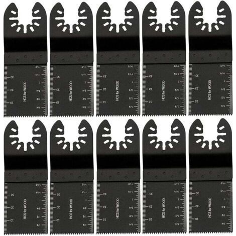 Ulisem 34mm Multi-Purpose Oscillating Blades, Carbon Steel Multi-Tools for Sawing, Cutting, Scraping, Shaping, Polishing and Removing Joints (10 Pieces) (1/4)