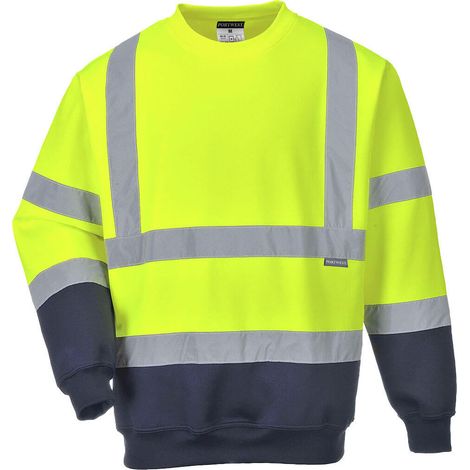 Sweatshirt bicolore HiVis couleur : Jaune/Marine taille 4XL - PORTWEST