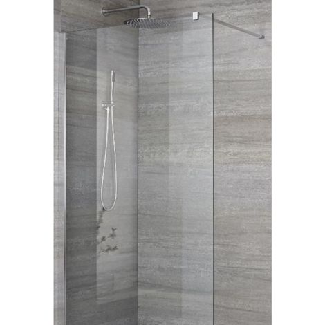 Milano Portland 900mm Chrome Recessed Walk In Wet Room Shower Enclosure Screen Profile and Support Arm - 800mm Tile Insert Shower Drain (1/5)