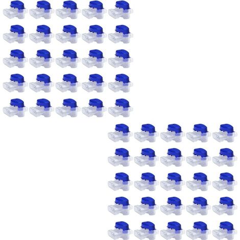 50 pezzi Connettore per cavo impermeabile 3 fori Connettori per filo elettrico crimpato Connettore per tosaerba Riempito di gel, 314 Connettori per cavi perfetti per giardino e esterni (