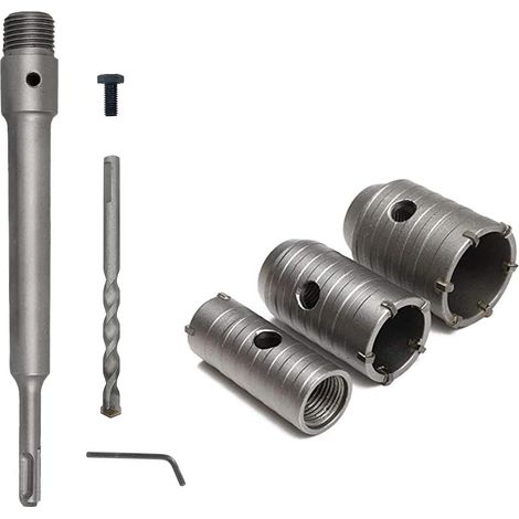Rundgriff SDS Plus Schaft Betonwandbohrer Stanzbohrer, Beton Zement Steinmauer Bohrer Mit 30/40 / 50MM Expansion, FüR Klimaanlagen, Hauben Oder Waschmaschinen Pipe Punching Etc. (1/5)