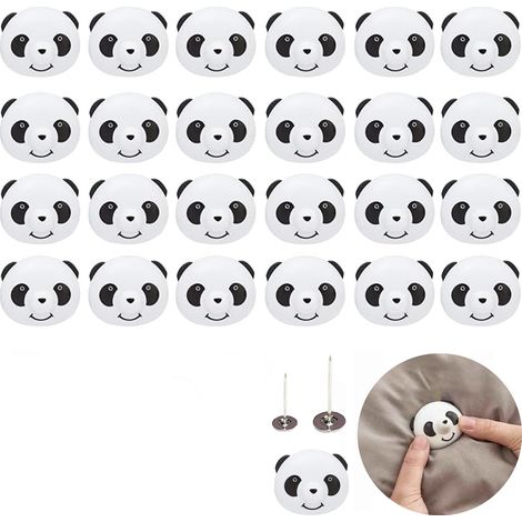 24 Pièces Clip de Couette, Pince pour Housse de Couette Panda Mignon, Plastique Couette Clip, pour Matelas Housse de Couette et Vêtements (1/5)
