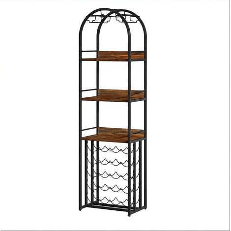 Vintage-Standweinregal für 30 Flaschen mit MDF-Ablagen und Stahlgestell HOMVRA (1/5)