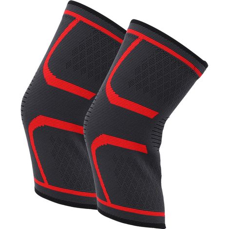 Genouillère Élastique de Compression pour Running, Fitness et Cyclisme - Rouge