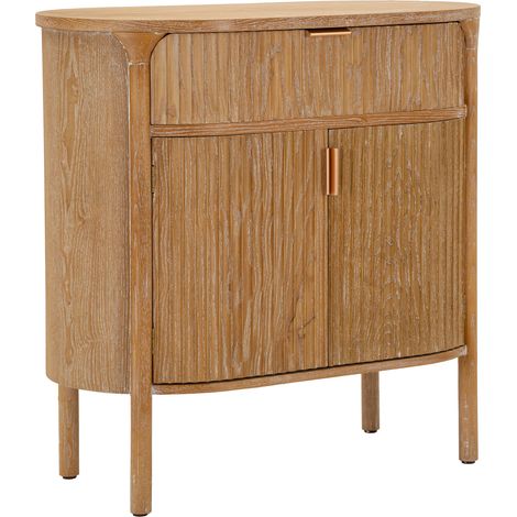 Credenza Falomo, Madia un Cassetto, un Ripiano, Apertura Battente, Scorrevole, 81x46x82h cm Marrone Ciliegio