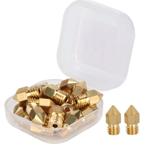 20 Stück MK8 1,75 mm polierte M6-Gewindedüsen für 3D-Drucker, mit Aufbewahrungsbox, 0,2 mm Ersatz