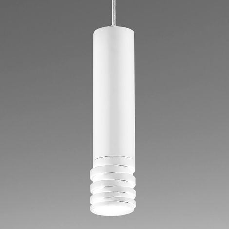 Lampe À Suspension Emily S White - Lustre Moderne Avec Structure En Métal Satiné Et Diffuseur En Acrylique - Douille Gu10 Max 35W - Gealuce (1/5)