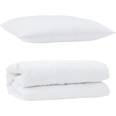 Ensemble de Duvet avec oreiller 2 pcs,Couette Blanc Microfibre CFW38028 (1/5)