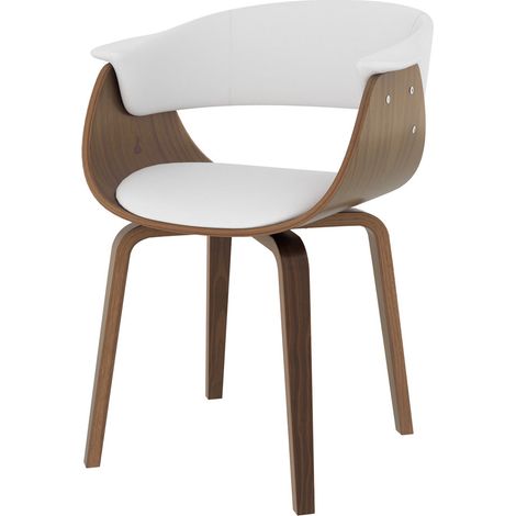 Chaise en cuir synthétique blanc - PIADA (1/5)