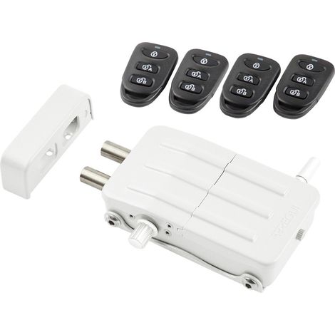 ARREGUI CI10 Unsichtbares Türschloss mit 4 Fernbedienungen Schlüsselloses Zusatzschloss für Türen Elektronisches Sicherheitsschloss Türriegelschloss Fernbedienungsschoss Weiß