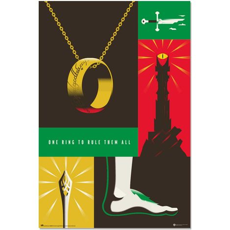Grupo Erik Poster El Señor de los Anillos 100 aniversario WB - Laminas decorativas 61x91,5cm a todo color  Posters para pared ideal decoración habitación