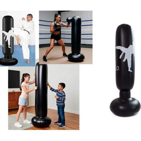 Sac De Frappe Enfant - 160 Cm - Base Gonflable Avec Remplissage Eau Ou Sable - Pour Boxe Et Taekwondo - 1 Pièce