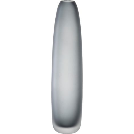 Vase à Fleurs, Haut et étroit, en Verre, Fait Main, Anthracite, Hauteur 35 cm, diamètre 8 cm (1/5)