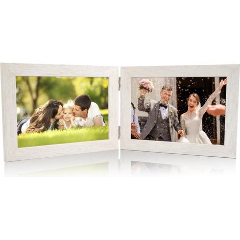 Cadre Photo Double 13x18cm, 2 Cadres Photo Doubles Pliables (1/5)