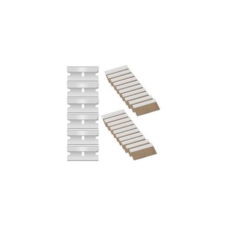 20 pièces Lame Grattoir de Rechange, Grattoir Vitre, Grattoir Vitrocéramique, Racloir, Racloir Vitrocéramique, Métal Lames Rechange Pour Grattoir, Avec emballage indépendant,40 20 mm (1/5)