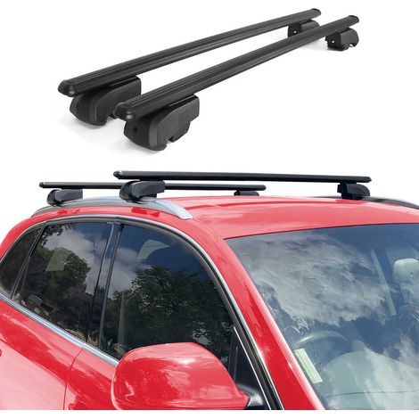 OMAC Barres de toit en aluminium pour Seat Arona 2017-2026 – City Crash – ISO/PAS 11154:2006 – Antivol inclus – Charge max 75 kg – 2 barres Noir (1/4)