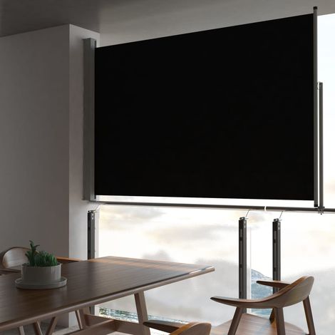 Auvent latéral rétractable de patio - Auvent de jardin Soleil imperméable 160 x 300 cm Noir BV267202 - BonneVie (1/5)