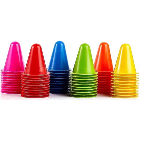 Mini-Agility-Hütchen für Kinder, für das Training drinnen und draußen (7,6 cm, 6 Farben, 60er-Packung) (1/5)