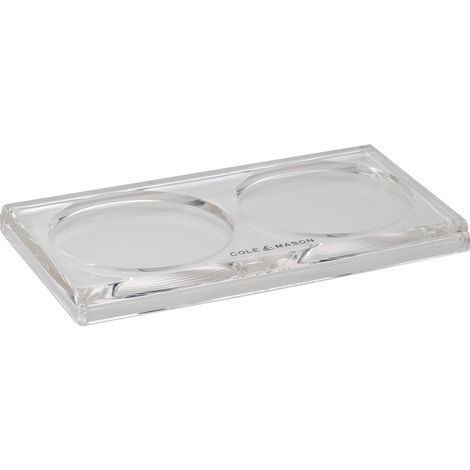 Cole & Mason H306119 Ramsgate Vassoio per Macina Sale e Pepe, Trasparente, 167mm x 95mm, Supporto per Due Mullini o Due Bottiglie di Olio e Aceto, Acrilico, Mulini Non Inclusi (1/5)