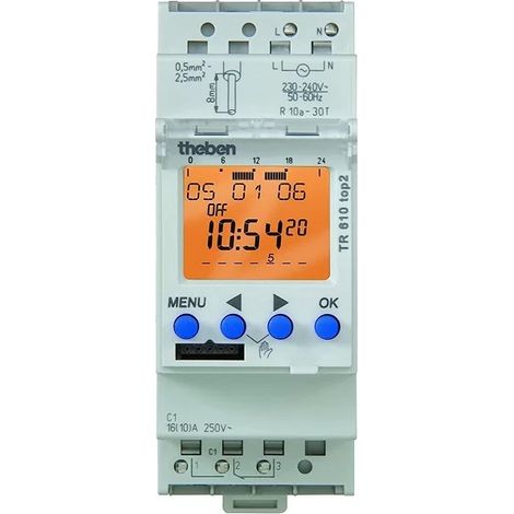 Theben 6100100 Zeitschaltuhr 24h 7d TR610 top2 24V