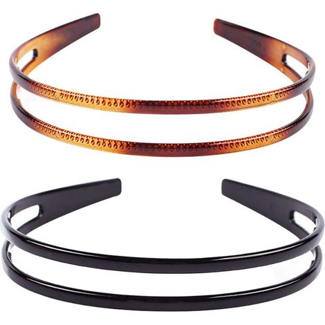 Headband - Hard Plastic - Black Brown Set of 2 - For Makeup Face Washing Masking Exercise Reading Daily Use Travel (1/5)