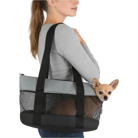 Sac de Transport pour Chat Chien, Sac à Main pour Animaux De Compagnie en Maille Respirant Sac De Voyage Grande Capacité Confortable Sacoche À Bandoulière Portable pour Chiot Petits Chiens Chats (1/5)