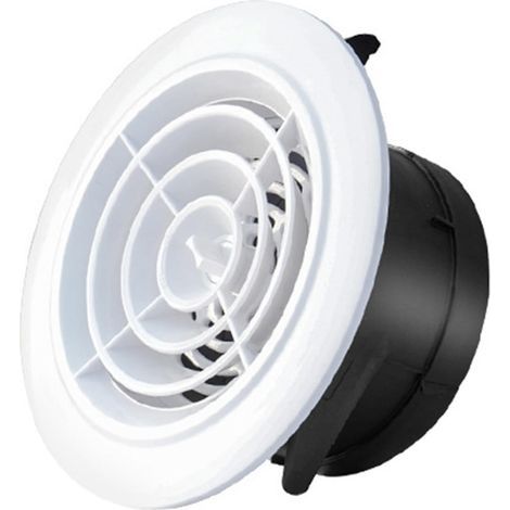 Lüftungsgitter rund 100 mm – Wand-/Plafond-Cache-Lüftung aus ABS mit regulierbarem Volant – Warmluft-Heizung für den Hausgebrauch (1/4)