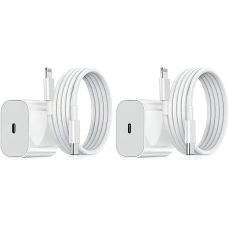 Pack de 4 chargeurs pour iPhone, adaptateur et câble de charge rapide USB-C 20 W, kit de charge rapide pour iPhone et iPad (1/3)