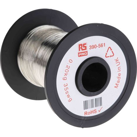 Fil de cuivre 0,03 mm² RS PRO 32 AWG Mono conducteur diamètre 0.21mm, longueur 717m ( Prix pour 1 )