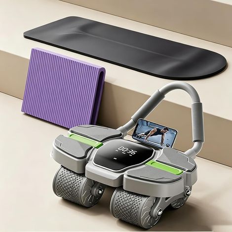 Roue abdominale avec support pour téléphone, genouillère à rebond automatique, appareil de musculation du tronc